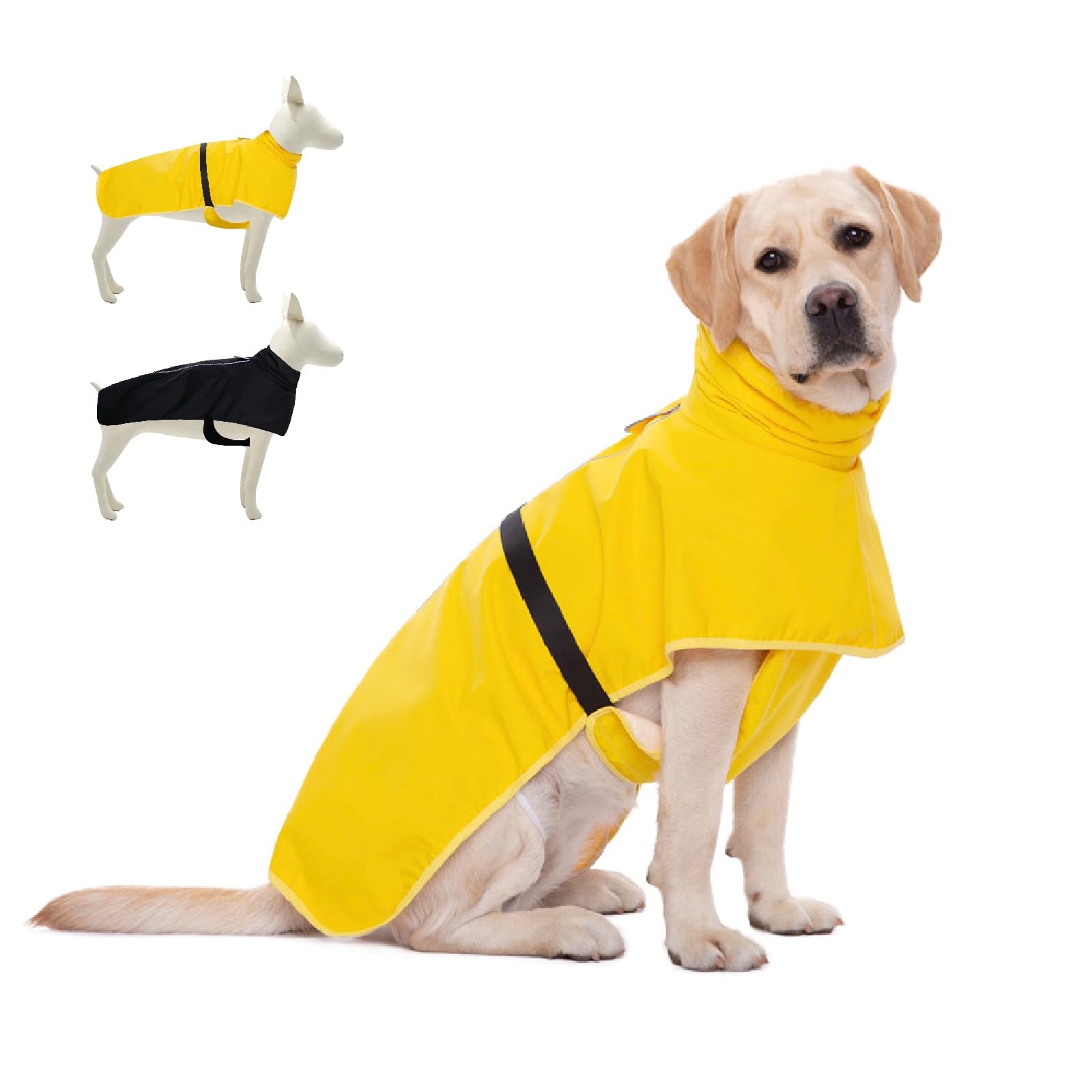 ZMIDANT Dog Raincoat for Small Medium Large Dogs, Adjustable Dog Rain Jacket with Clear Hooded Double Layer,Waterproof Windproof Rain Jacket,Poncho Rain Coat