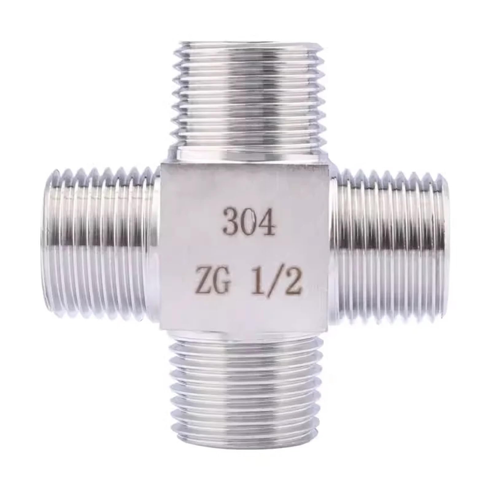 1/8" 1/4" 3/8" 1/2" 3/4" 1" BSP NPT M14 M20 Female Male Cross 4 Ways Splitter Block 304 Stainless Pipe Fitting Connector(BSPP Female,1")
