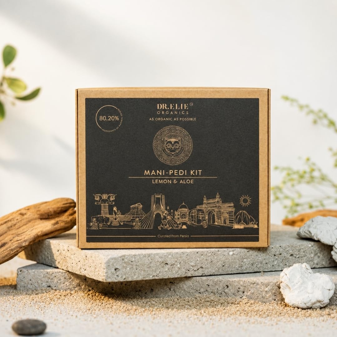 Dr Elie Organics Organic Manicure & Pedicure Kit | 6-Step Spa Treatment for Hands & Feet | Lemon & Aloe Vera | Deep Cleansing, Exfoliation & Hydration | Vegan, Cruelty-Free | Made in India 2