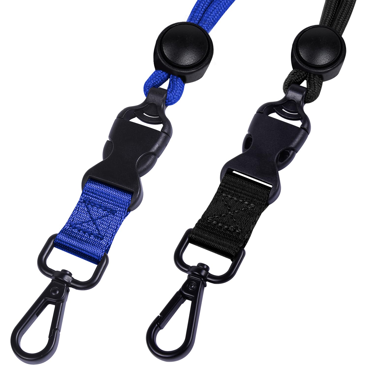 Masper 2 Pack Black & Blue Heavy Duty Safety Breakaway Lanyard with Round Adjustment Slider - Image 4