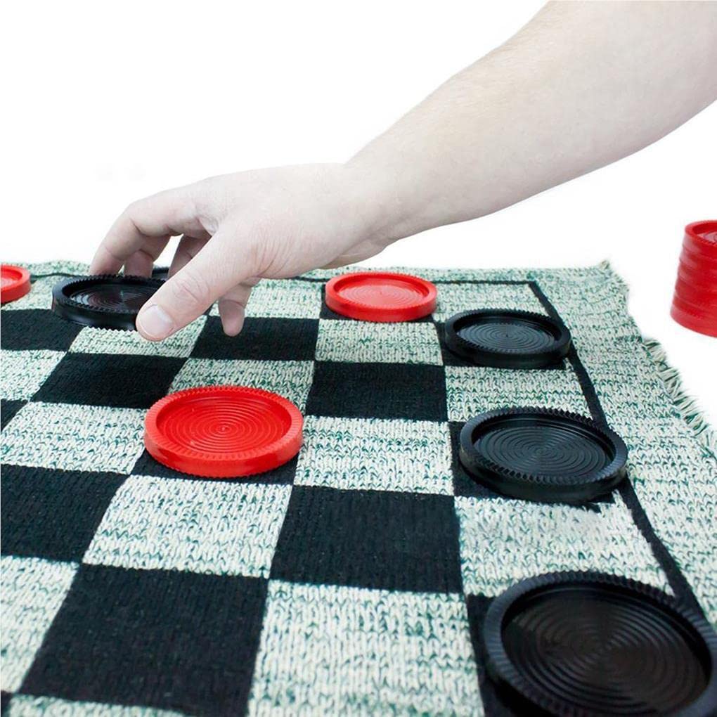 Dama Gigante Morbida e Leggera Set da Tavolo da Gioco Scacchiera con 24 pedine di Scacchi Giochi al Coperto Festa in Famiglia per Adulti