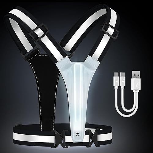 Vista 11 de Chaleco Reflectante LED para Correr, Chaleco Iluminado para Corredores, Caminata Nocturna, Recargable por USB, Hasta 11 Horas de Luz con Naranja