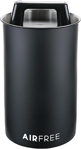 Skywin Recipiente de metal con tapa de sello, contenedor de almacenamiento de alimentos negro, empuja el exceso de aire para preservar la frescura