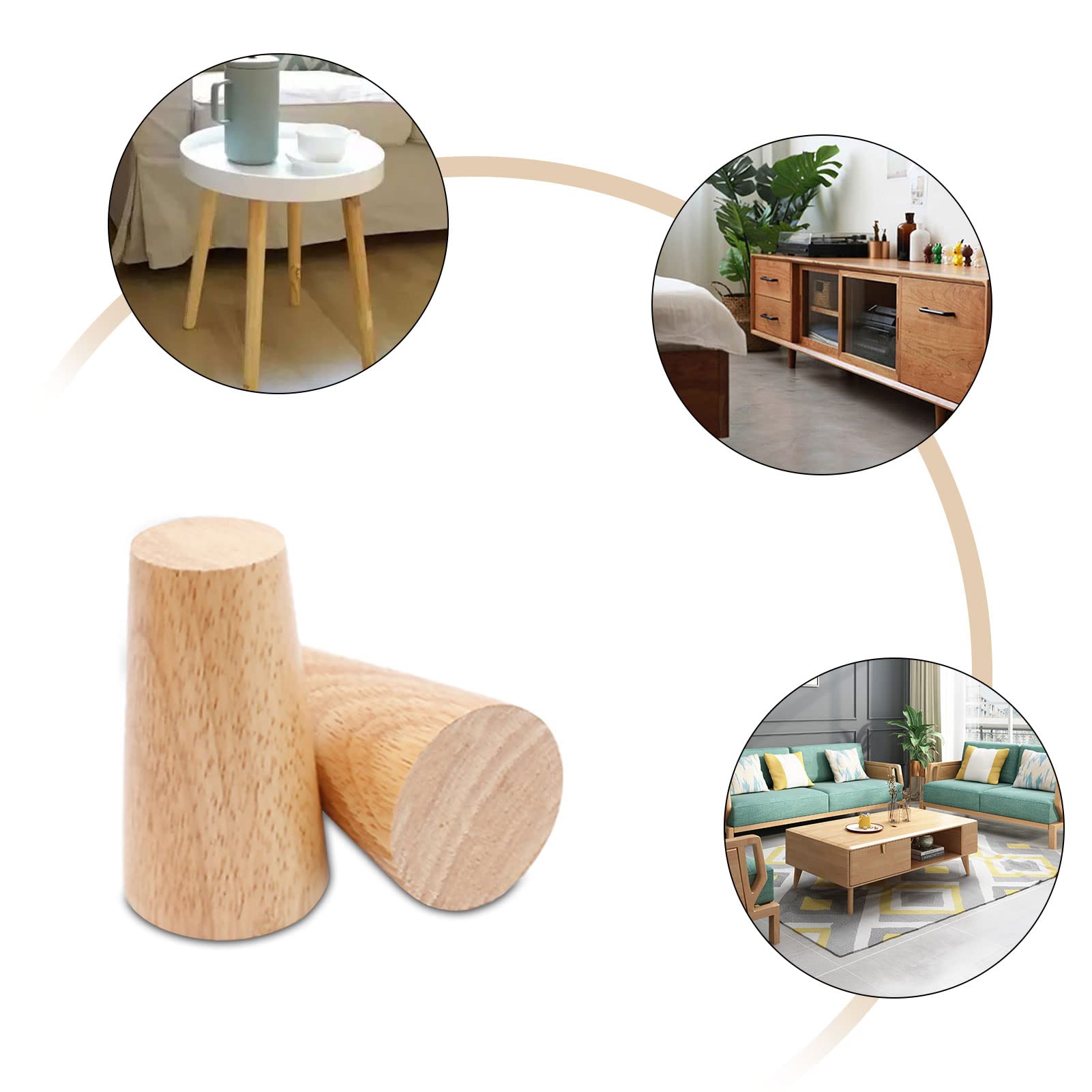 Gambe Per Mobili In Legno Di Quercia - 4 Pezzi, 15cm, Per Divani, Letti E Tavoli - Foto 6