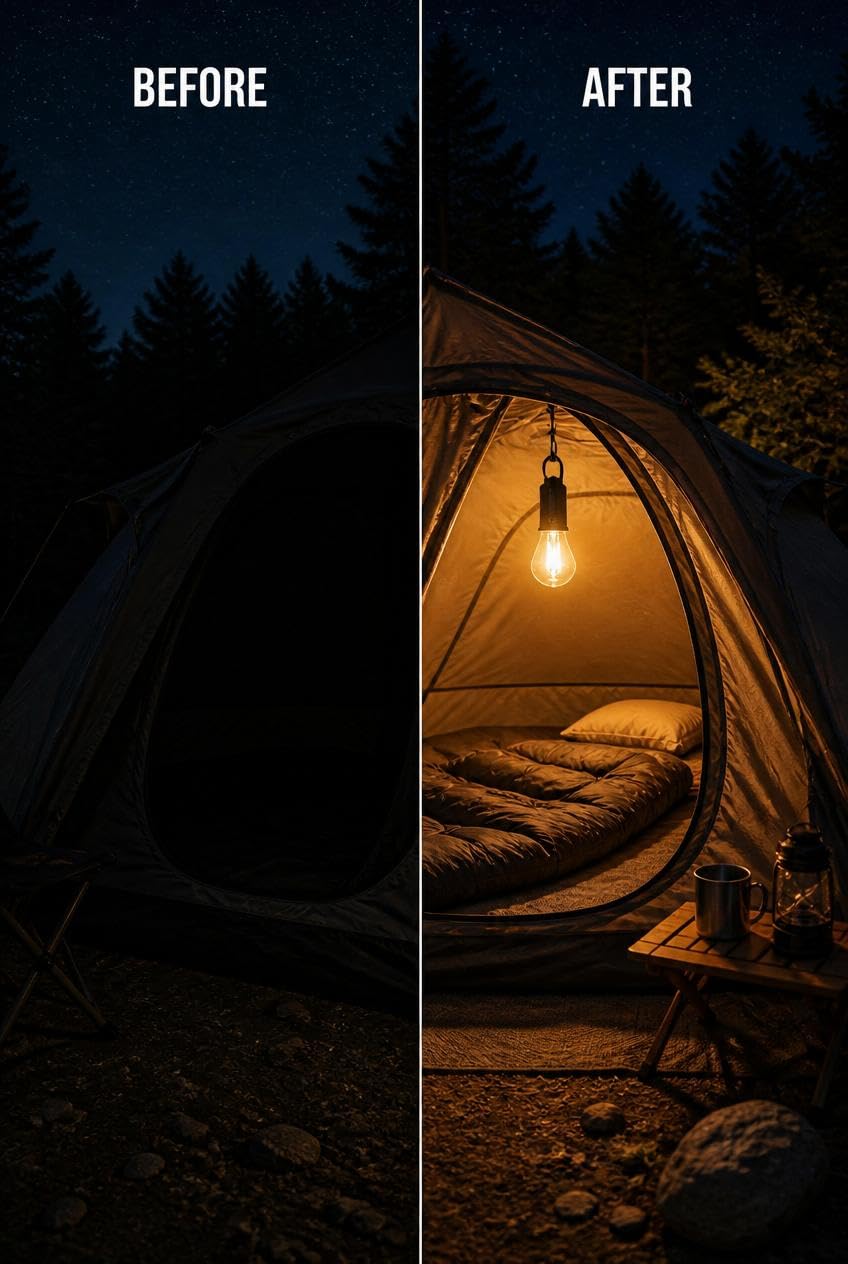 Busstier Type C Şarjlı Kamp Lambası Solar Şarj Destekli Taşınabilir LED Kamp Ampulü Sıcak Işık Modlu Askılı Acil Durum Çadır Lambası Outdoor Gece Lambası