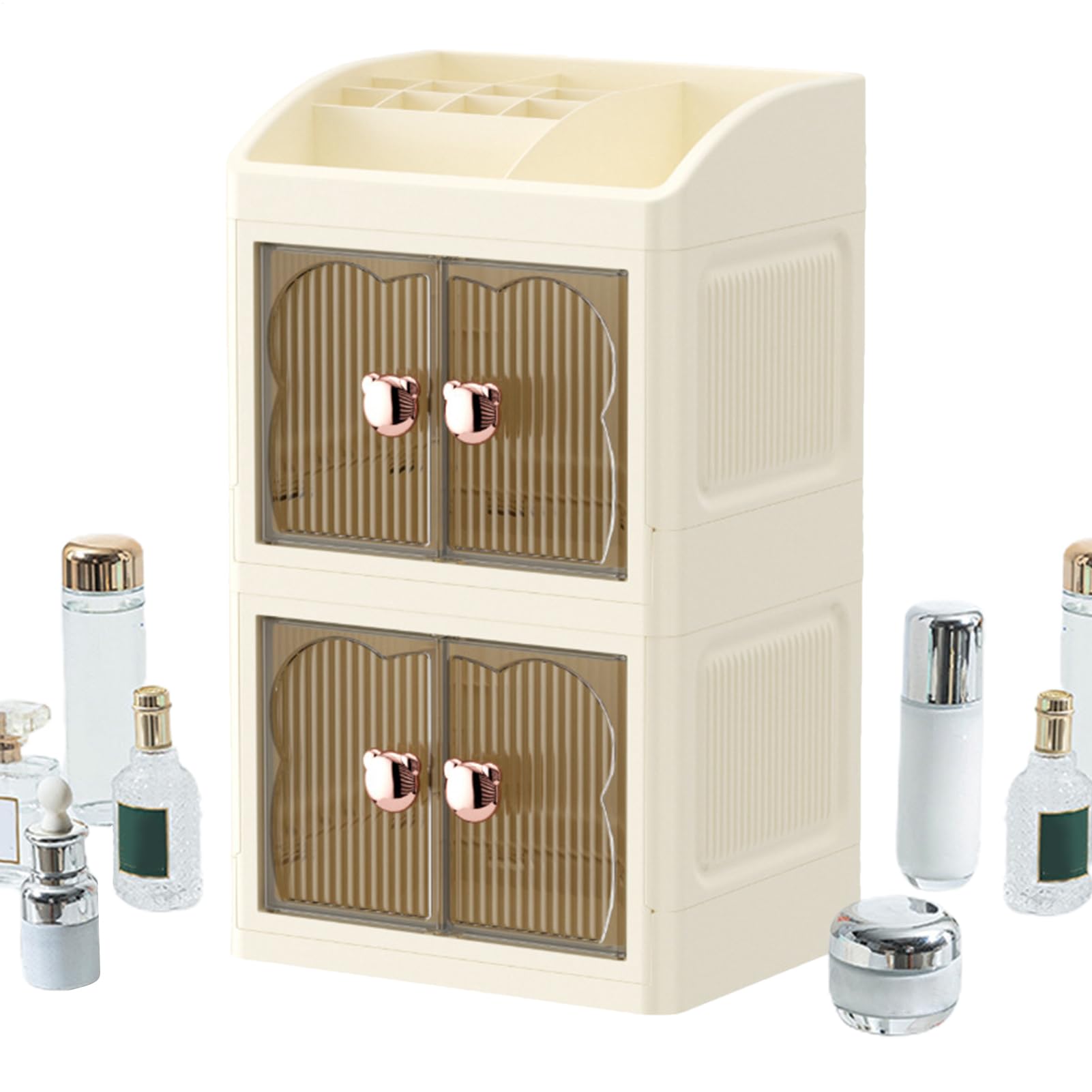 Cosmetic Organizer - Makeup Organizer - 3 Tier Stackable Beauty Products Holder for Women Home Bathroom Corner Bedroom