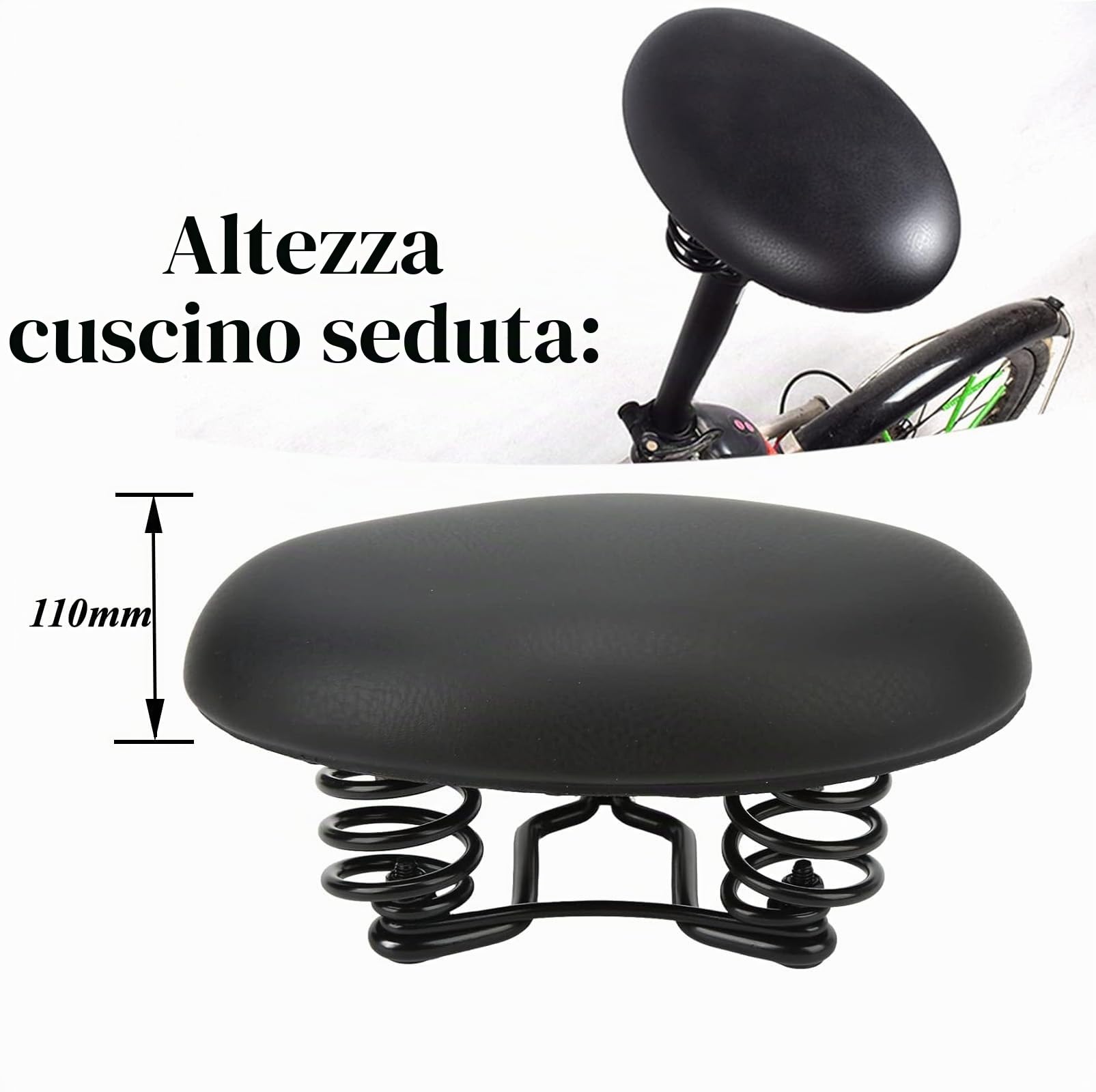 Sella per Bicicletta Comoda per Uomo Donna, Sella per Bicicletta Senza Naso, Sedile per Mountain Bike Cuscino del Sedile Ammortizzante Super Morbido per Bici Pieghevole