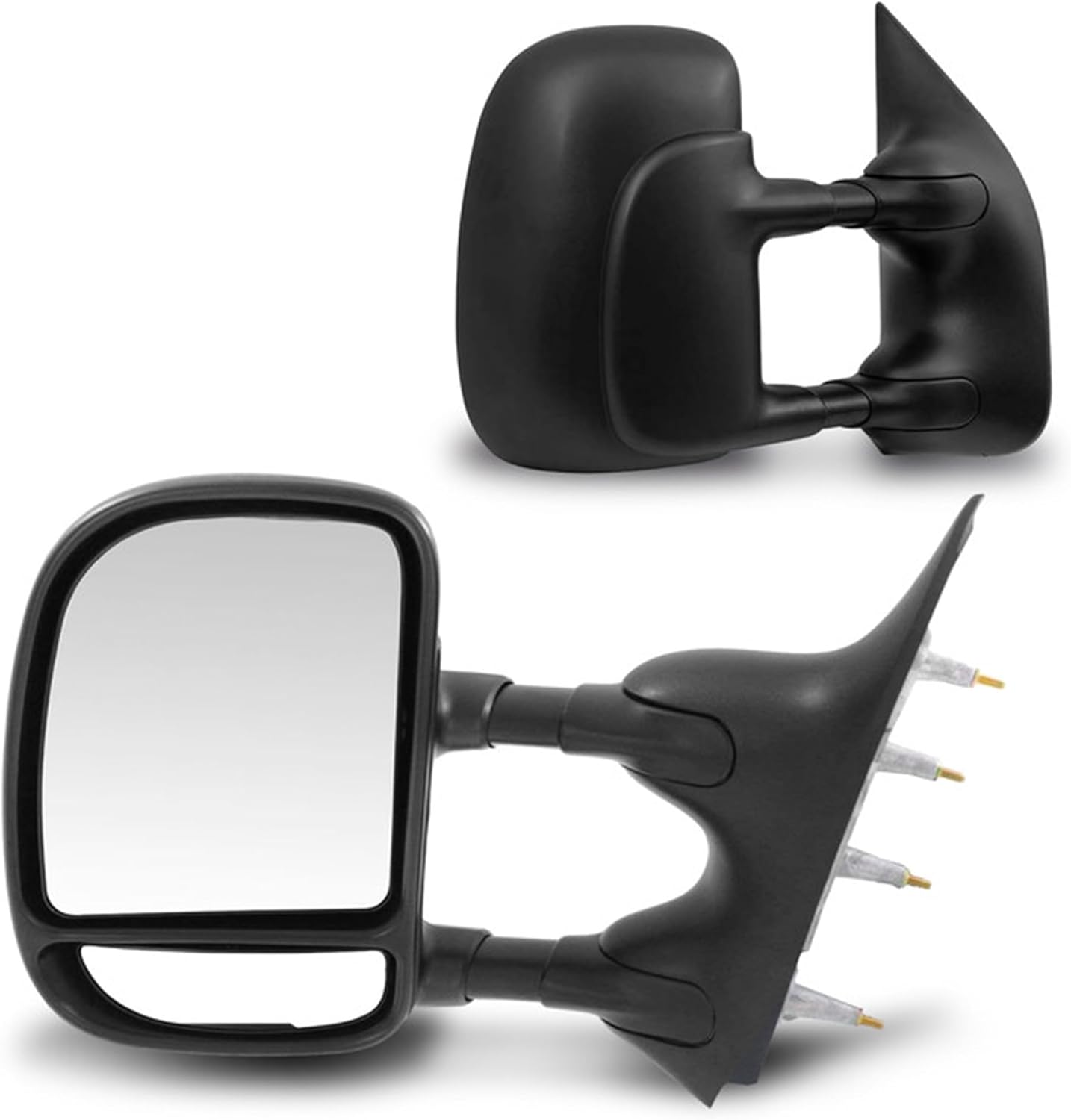 2pcs PartsFlow Manual Tow Telescopic Side Mirrors For 2002-2016 Ford E-350 Super Duty/E-150/E-250/Econoline Van/Econoline/E-150 Club Wagon/E-350 Club Wagon