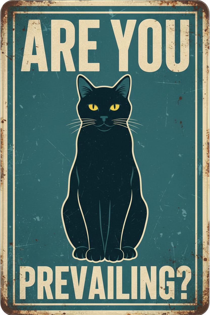 Vintage Metal Tin Sign Funny Black Cat Sign Are You Pooping Metal Signs Black Cat Gift Bathroom Wall Decor 8X12 Inch Custom Private Property Signs Outdoor