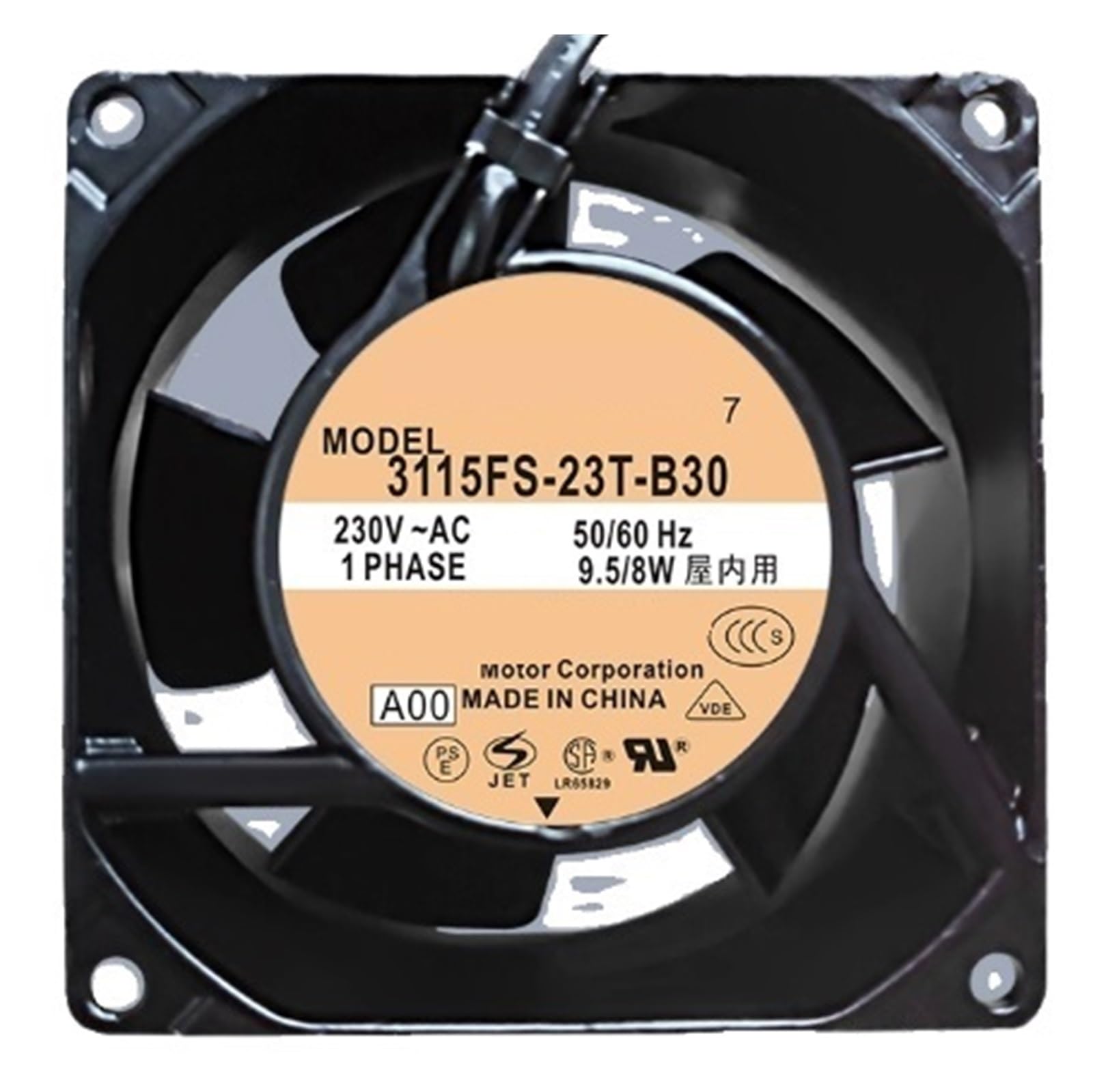 ZBWZXBDJ Fan 3115FS-23T-B30 AC 230V 8038 8CM 2 Wire fan