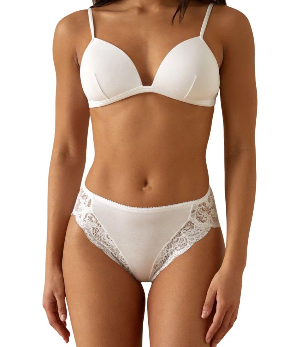 JADEA Damen-Slip aus Modal-Baumwolle, Angebot 6-12 Stück, Damen-Slip Midi, Damen-Slips mit Spitze Art. 530