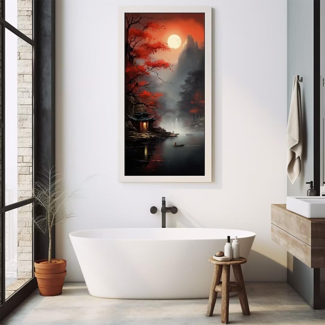 Kit Complet Peinture Diamant Adulte Lune et rivière grand format 55x110cm loisir créatif DIY - 8