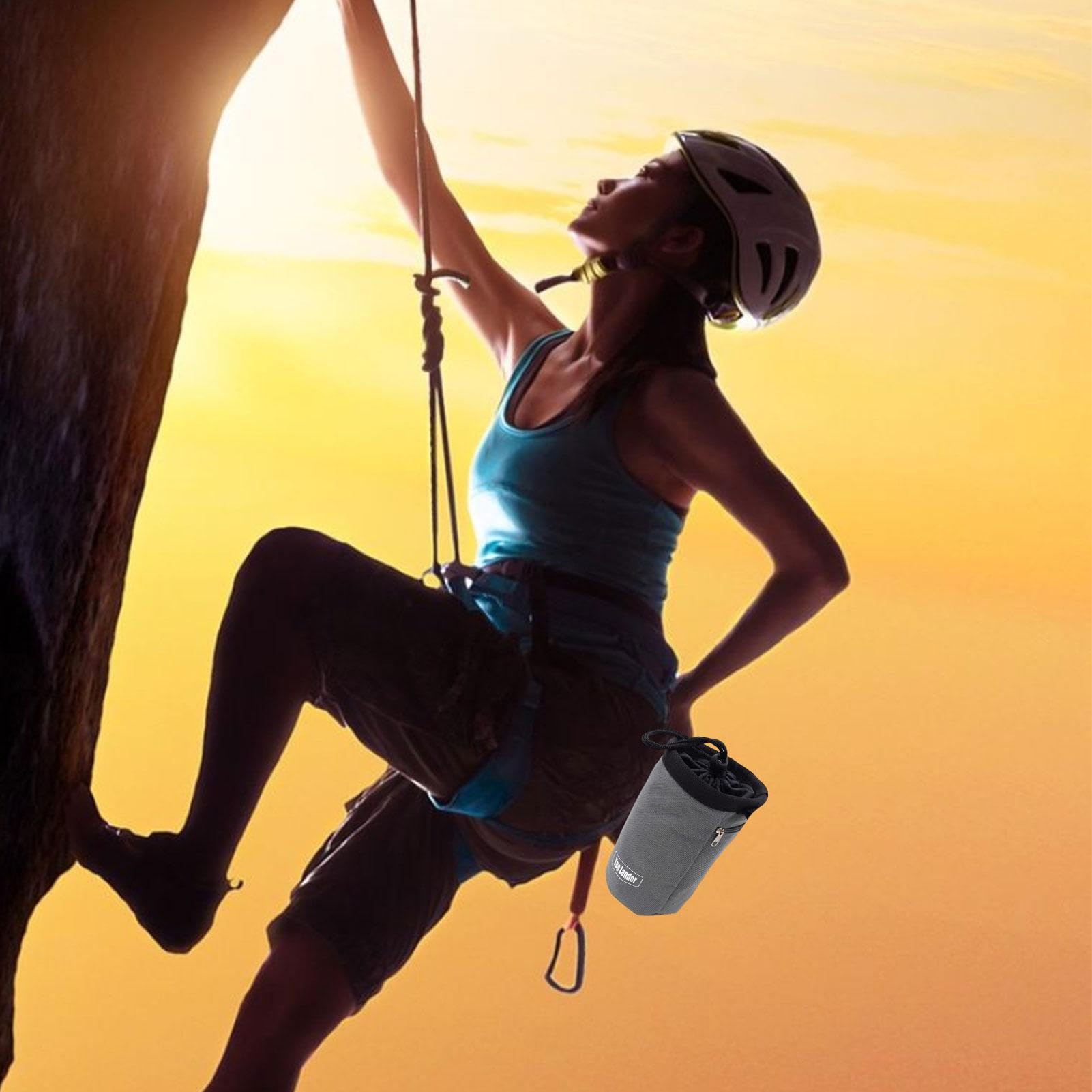 Borsa Per Magnesite Da Arrampicata - Con Rivestimento Alluminio, Tasche Multiple E Chiusura Magnetica - Foto 5