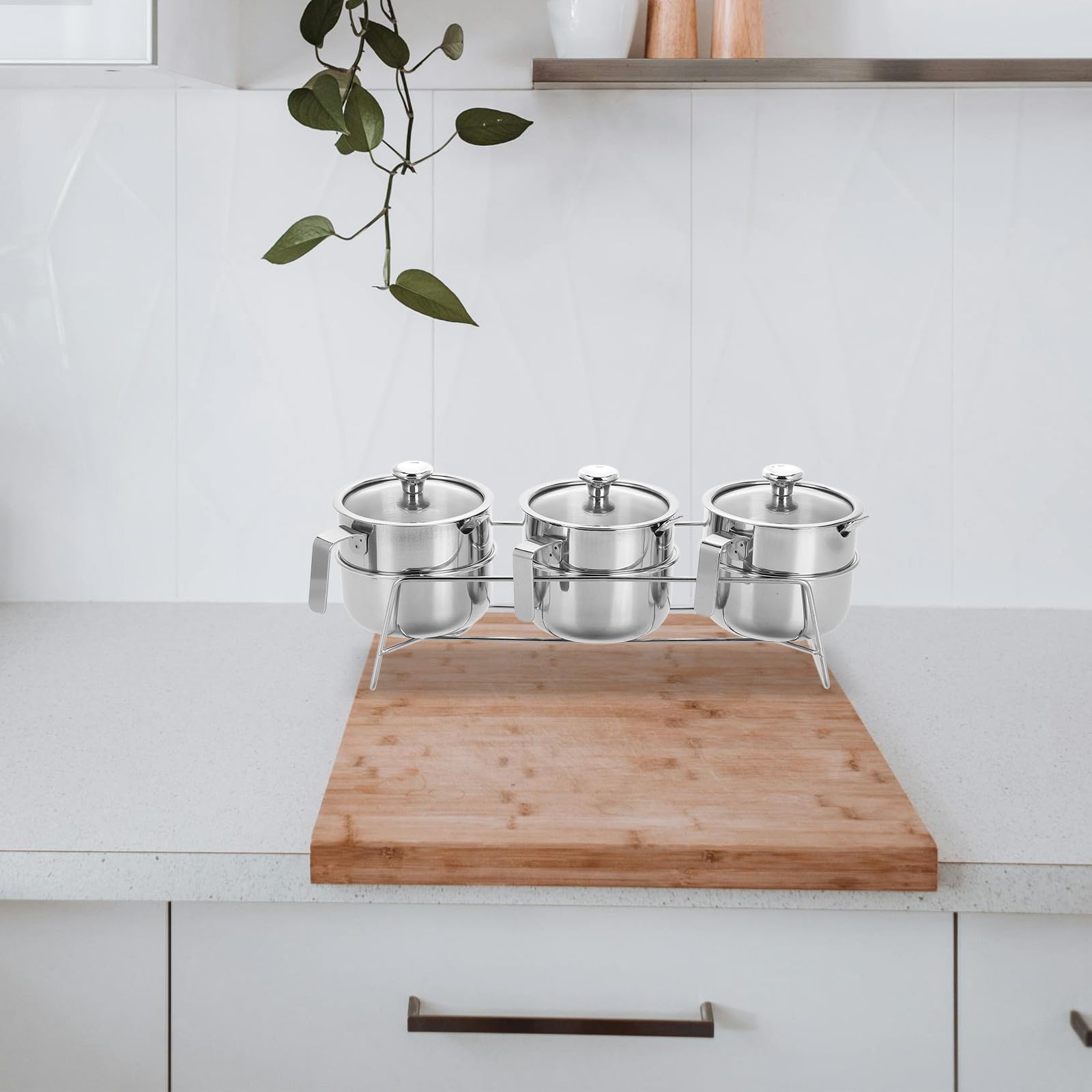 Gewürzgläser Silber Luftdicht Verschließbar mit Griffen und Löffel aus Glas und Edelstahl für Salz Zucker und Gewürze für Küche