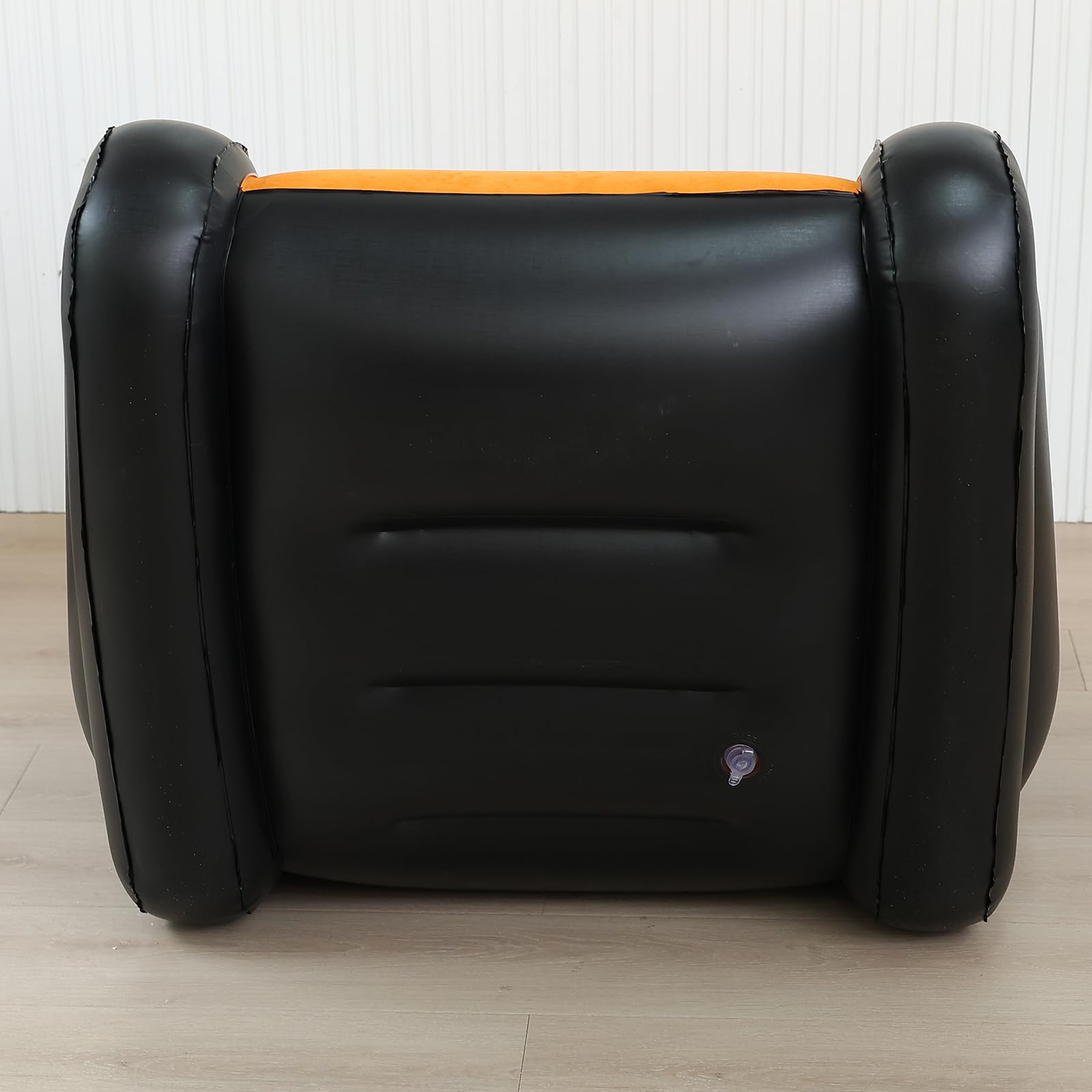 LONEEDY Sofá inflable de dos tonos con reposabrazos, asiento inflable, tumbona para sala de juegos, camping al aire libre, sofá de jardín, tela de felpa suave para adultos y niños (caqui)