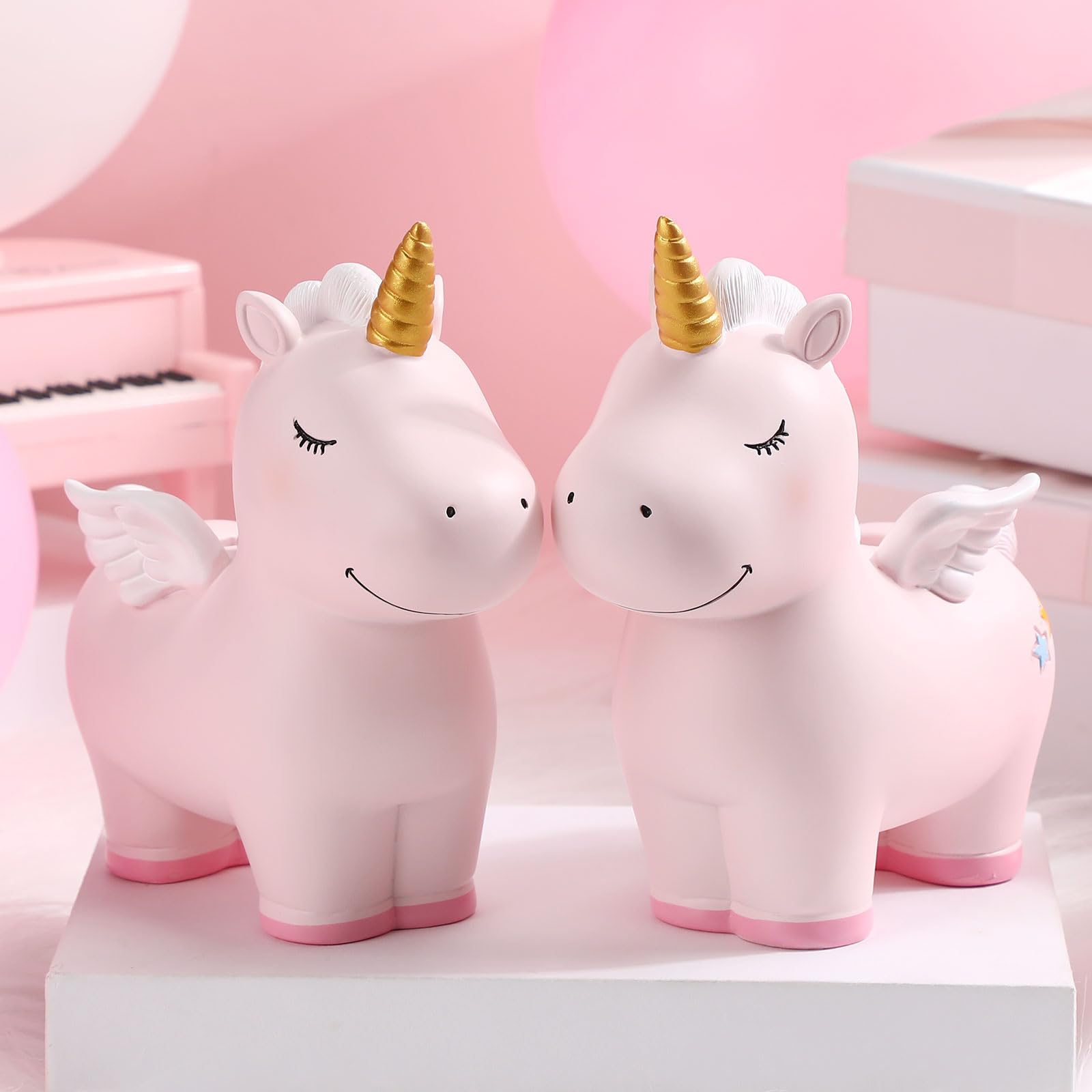 Zhehao 2 Pcs Unicorn Piggy Banks