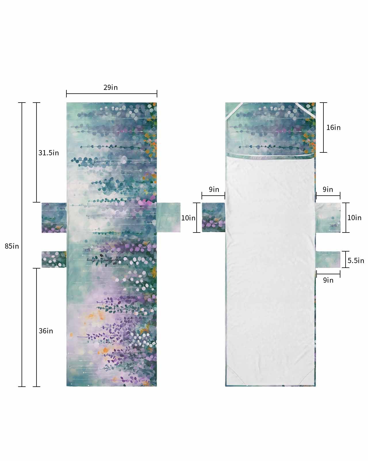 Green Botanical Beach Lounge Chair Towel Cover, Soft Chaise Lounge Towel with Side Pockets Patio Pool Chairs Cover for Beach/Pool Sunbathing 29x85 Watercolor Spring Floral Oil Painting Elegant