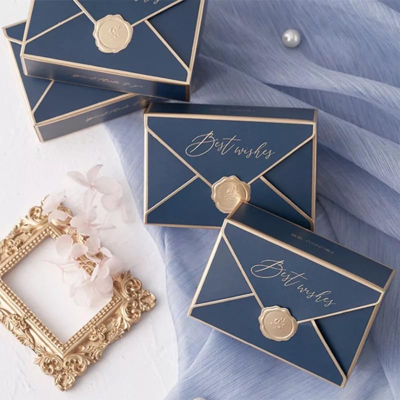 10 Wedding Favour Boxes, Wedding Favours, Engagement, Birthday, Nikkah, Shaadi, Mehndi, Baby Shower, Gender Reveal Favours, Eid, Ramadan Gift Boxes. (Navy Blue)