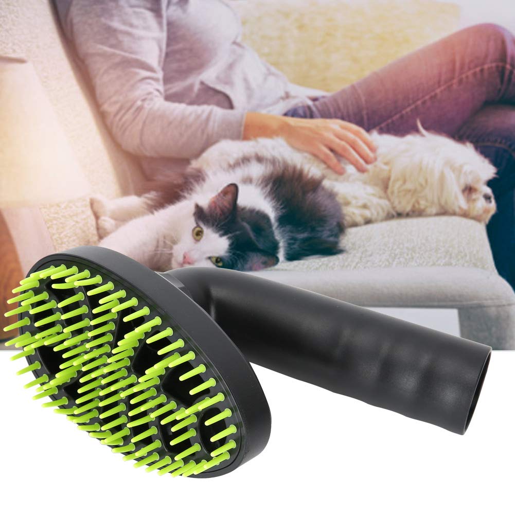 Cabezal de cepillo para eliminar pelo mascotas, negro, compatible con aspiradoras europeas (diámetro 32 mm), material ABS duradero, ideal perros medio y largo