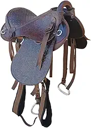 Sela Australiana Cavalgada Luxo marrom para montaria cavalo passeio trabalho lida pronta para uso com arreata