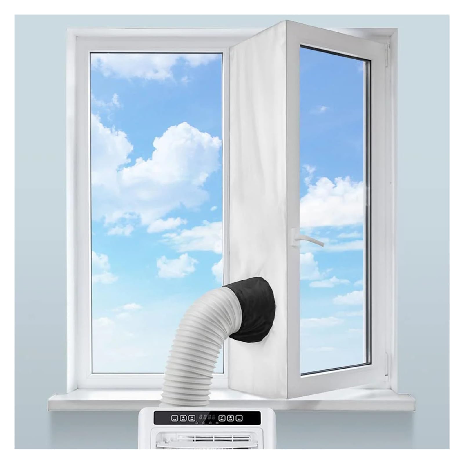 Genérico Sello de Ventana Impermeable de 3/4M for Aire Acondicionado inclinable/Pendiente con Cuerda