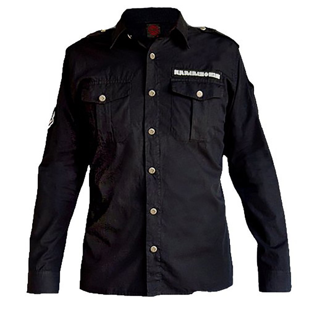 Rammstein Herren Hemd mit langem Arm, Offizielles Band Merchandise Fan Shirt schwarz