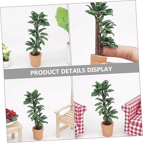 Miniatura 6 de 2 piezas de adornos para casa de muñecas, mini maceta en miniatura, bonsái, modelo de casa de muñecas, plantas en maceta, modelo de bonsái, planta