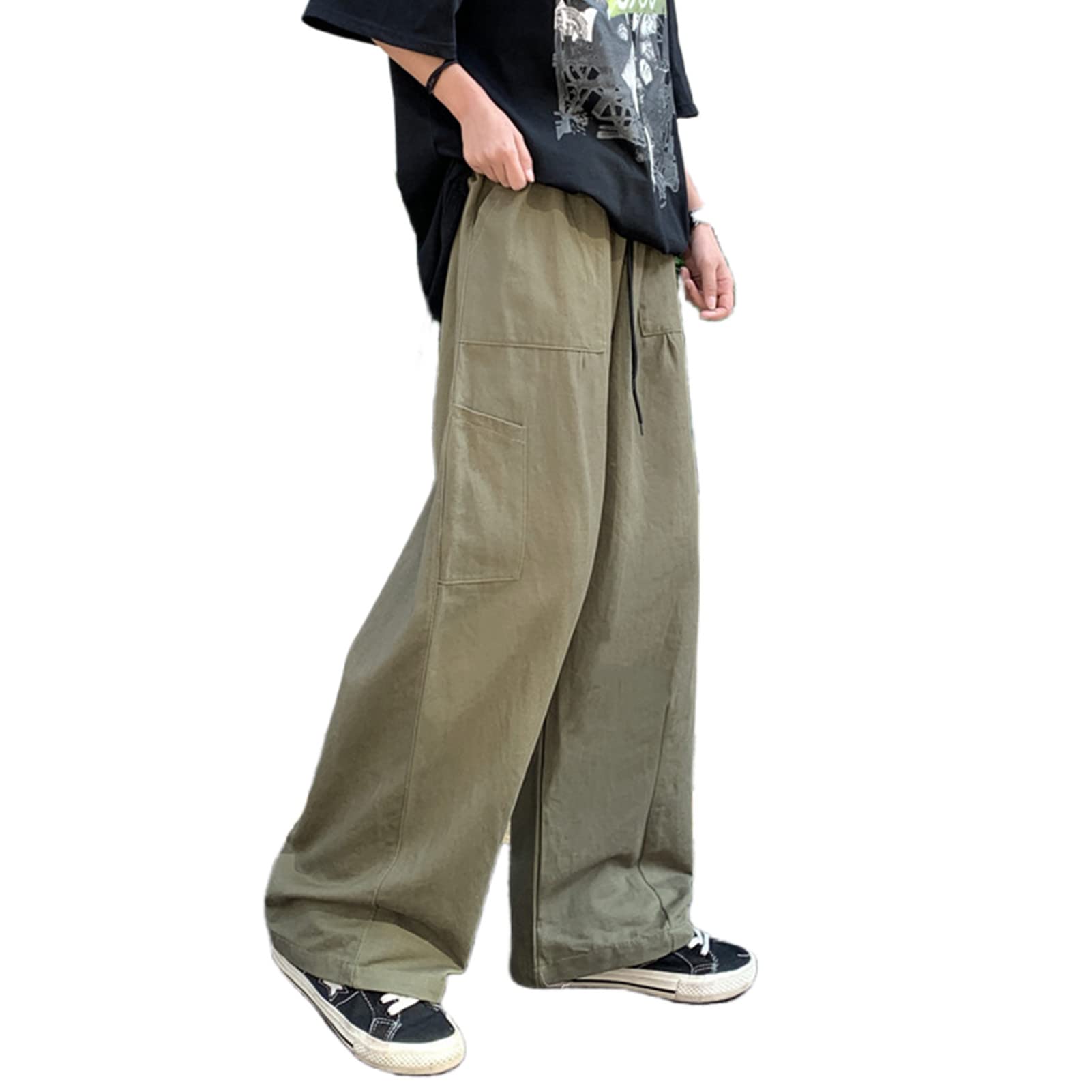 Y2K Pants Men Women Aesthetic Baggy Pants Straight Leg Cargo Joggers Goth Streetwear Pants