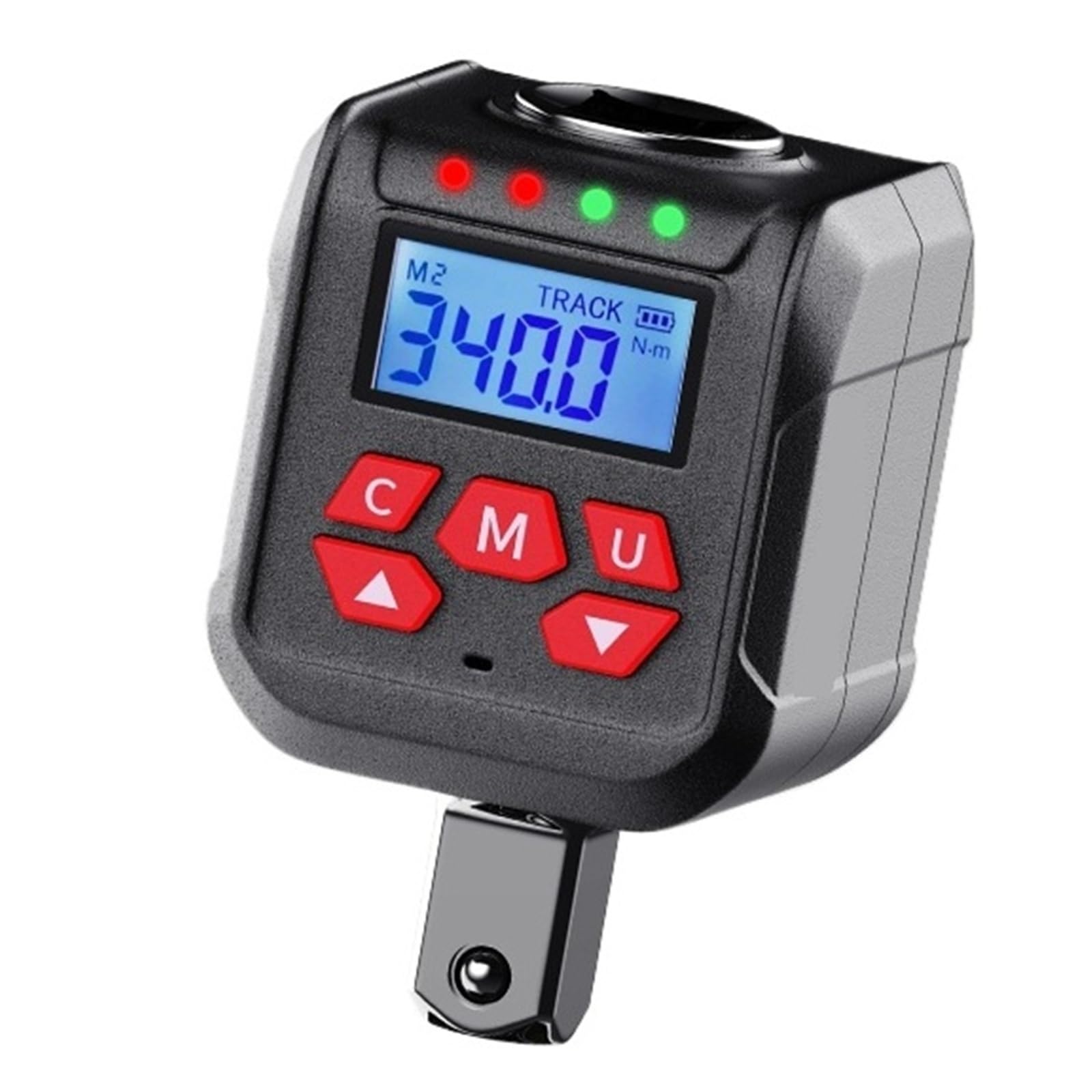 Jckjwl Black Digital Torque Adapter Kit, 1/2"+1/4"+3/8" Drive ±2% 500 Memory & 9 Presets Bike/Car/Industrial Torque Tester Multiple Unit Switching(17-340N.m)