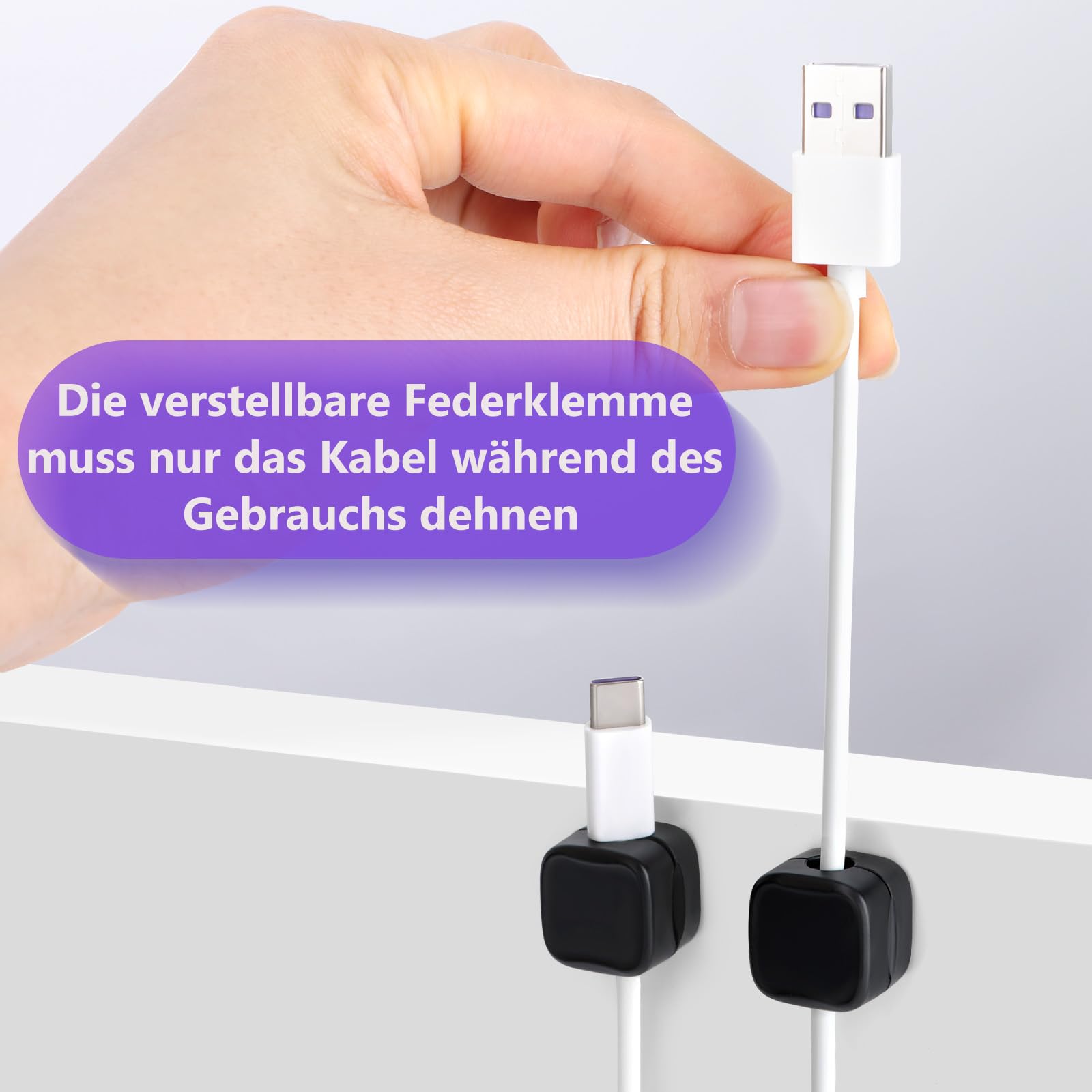 Magnetische Kabelclips – 6 Stück, Selbstklebend, Für Ordnung Am Arbeitsplatz