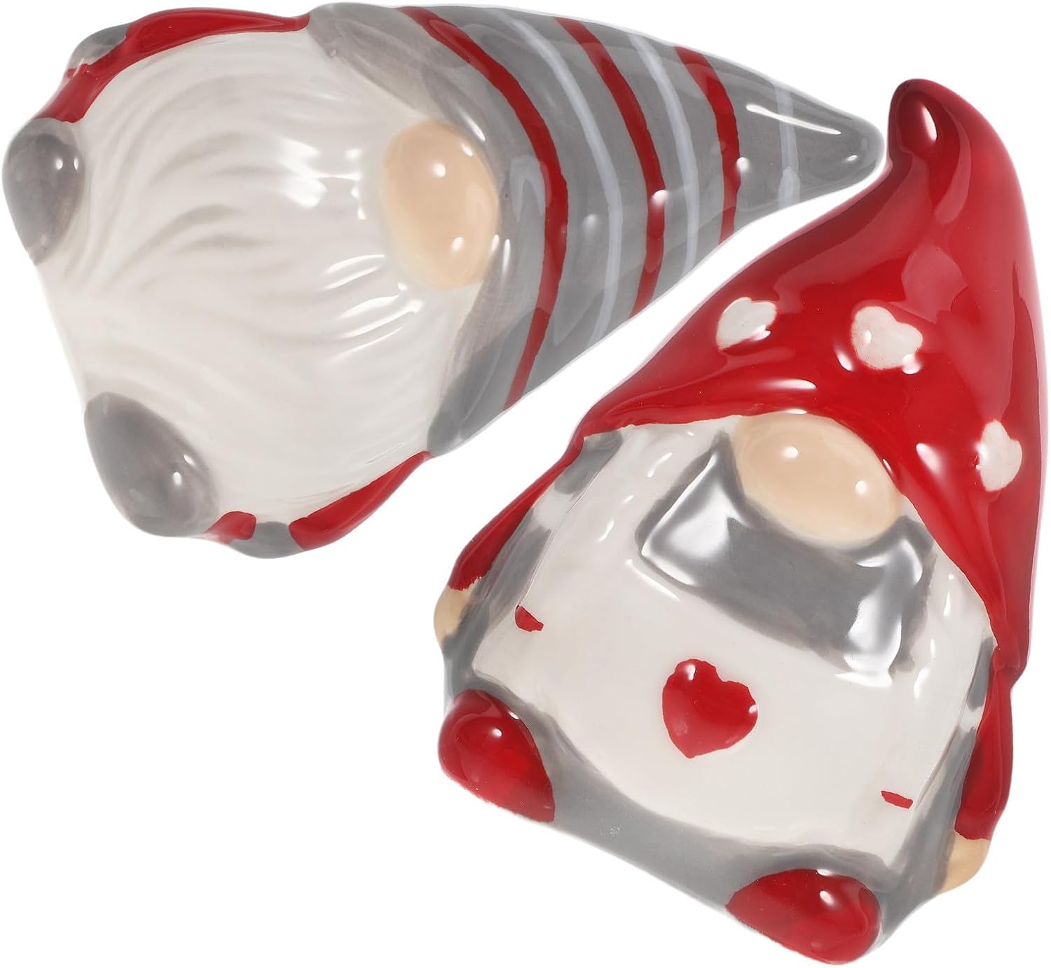 1 Pair Gnome Shaped Ceramic Salt and Pepper Shakers Small Spice Jars with Cute Design for Kitchen and Small Kitchens, Compact and Convenient Storage Seasoning Containers