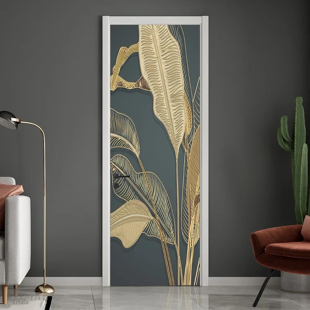 Autocollant de porte moderne 95x215cm pour masquer les défauts d'un frigo