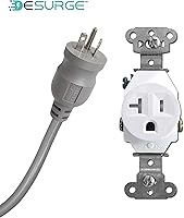 Vista 5 de Digital Energy Enchufe de ranura de 20 amperios 6-20/T Cable de 6 pies - Protector de sobretensiones de 900 julios 6 tomas, regleta