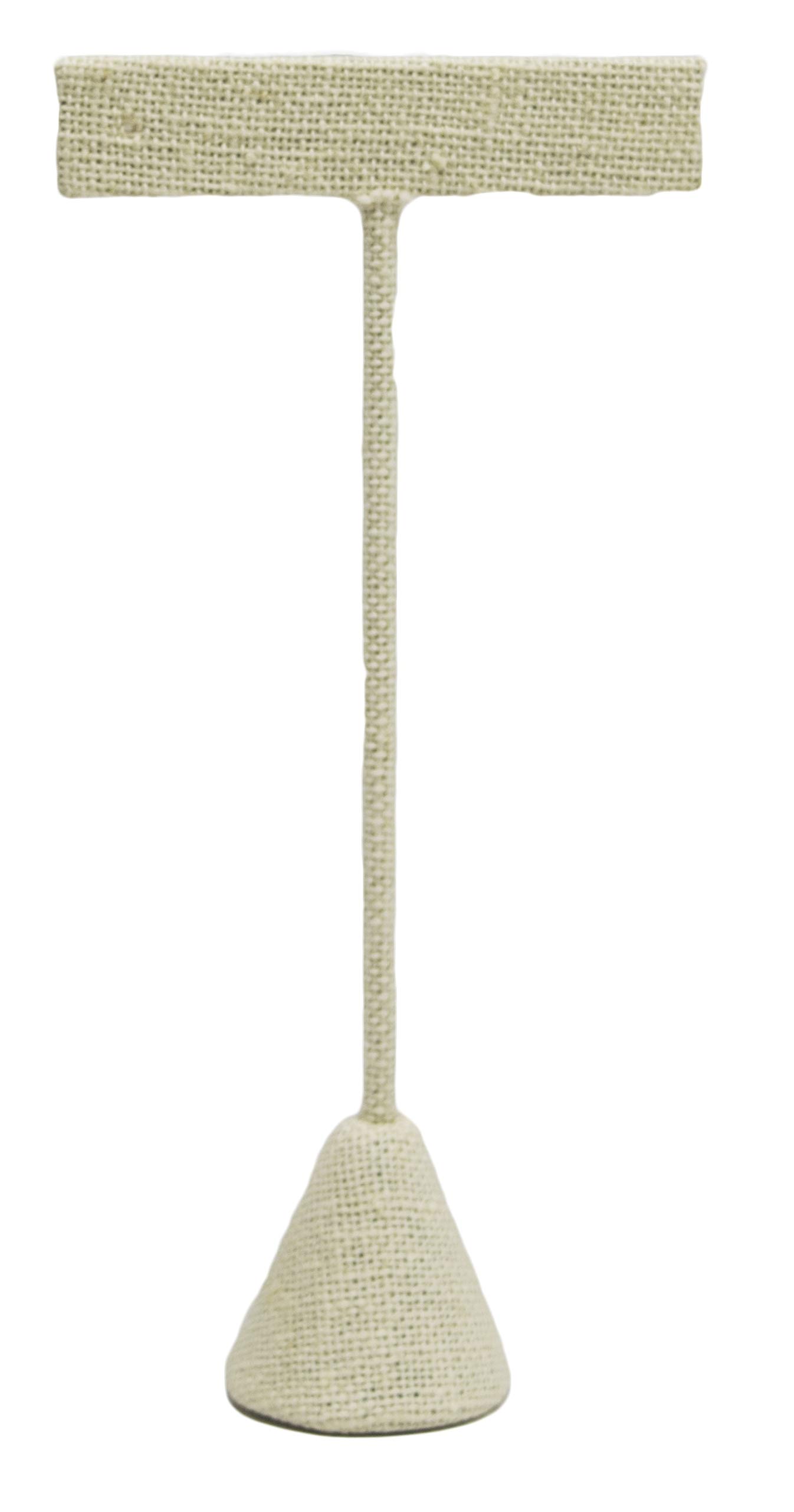 Novel BoxNovel Box Beige Linen Earring Tree T-Bar Display Stand Medium 2.5X5.5 (3 Pack) + Custom NB Pouch