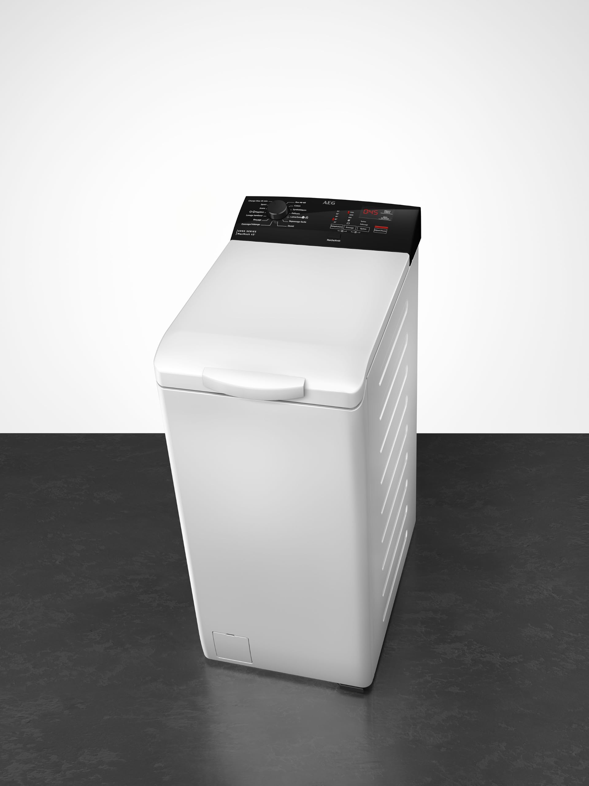 AEG Waschmaschine Toplader 40 cm, Serie 6000 mit KI WashAssist, LTR6A4E260 | 6 kg in 45 Min. bei 30 °C sauber, Nachlegefunktion, Wasserstopp, 1200 U/min, Hygiene-Dampfprogramm, Inverter-Motor