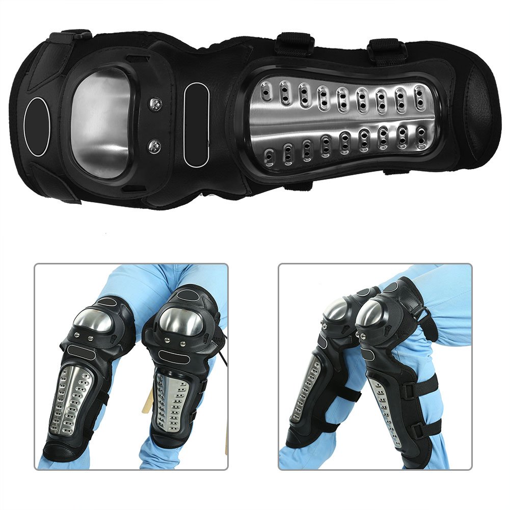 Moto Ginocchiera Parastinchi Pad,Moto Ginocchio Protector,Regolabile Motocross Ginocchio Protezione Armatura Racing Attrezzi Protettivi,Gear protettivo per adulti