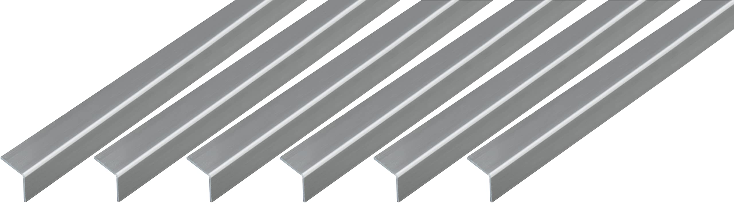 Alberts 423926 Winkelprofil | selbstklebend | Kunststoff, Edelstahloptik | 1000 x 20 x 20 mm | 6er Set