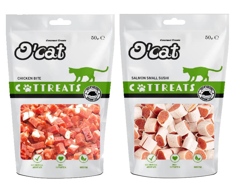 PETS EMPIRE OCat Chicken Bite and Salmon Small Sushi, Healthy Cat Treats, Kitten Snack Sticks and Bites for Training and Feeding, Non-Vegetarian Kitty Snacks for Cats, Kittens (50 g X 2) (B09RH8LSMB) Amazon Price History, Amazon Price Tracker