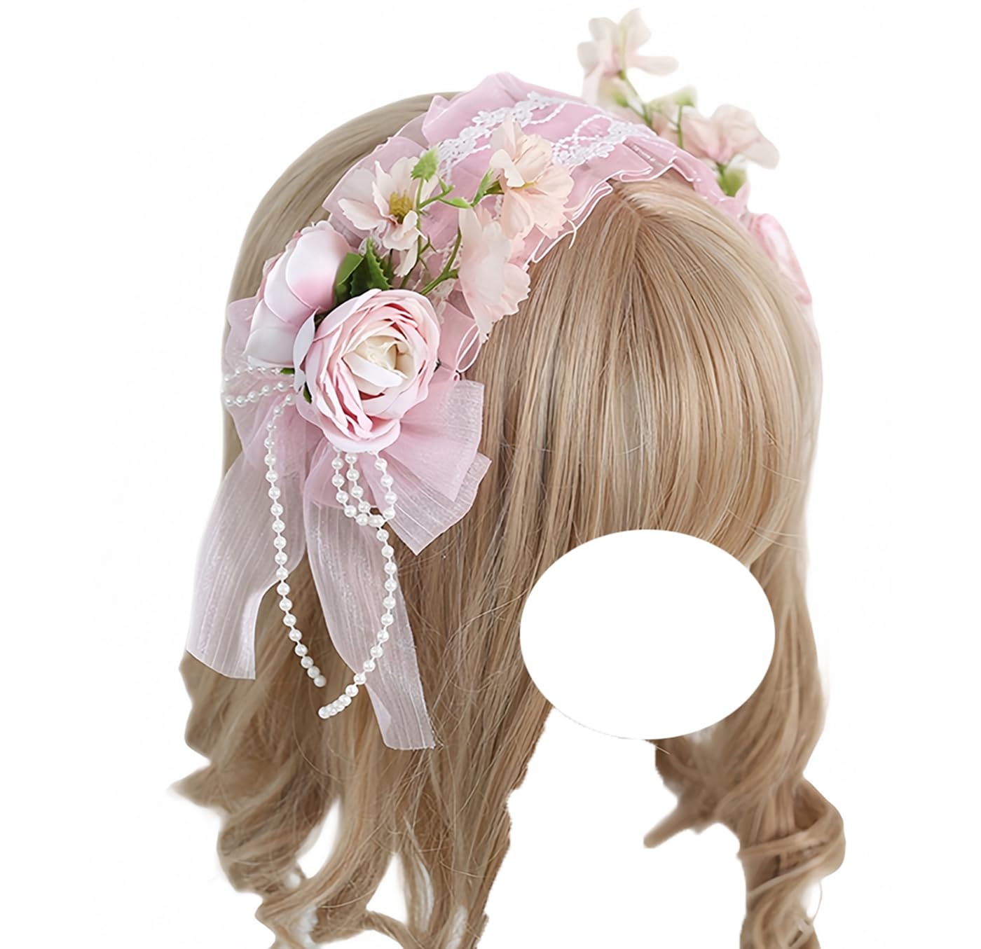 専用新品　ロリータリボンパール付き花飾りヘッドドレス他 Amazon.co.jp: ロリータ ヘッドドレス 花 リボン 森ガール 髪