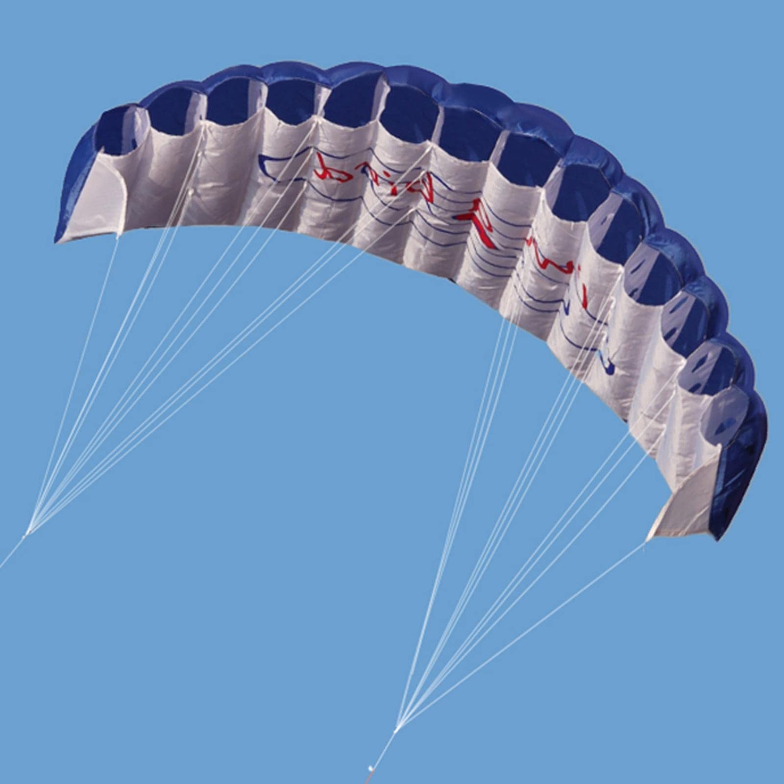 Dual Line Traction Kitesurfing Stunt Trainer Latawiec Parafoil Parachute Blue