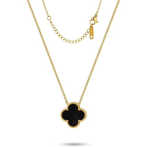 Lucky Clover Pendant Necklace for Women 18K Gold Plated Simple Trendy Necklace Jewelry Gifts