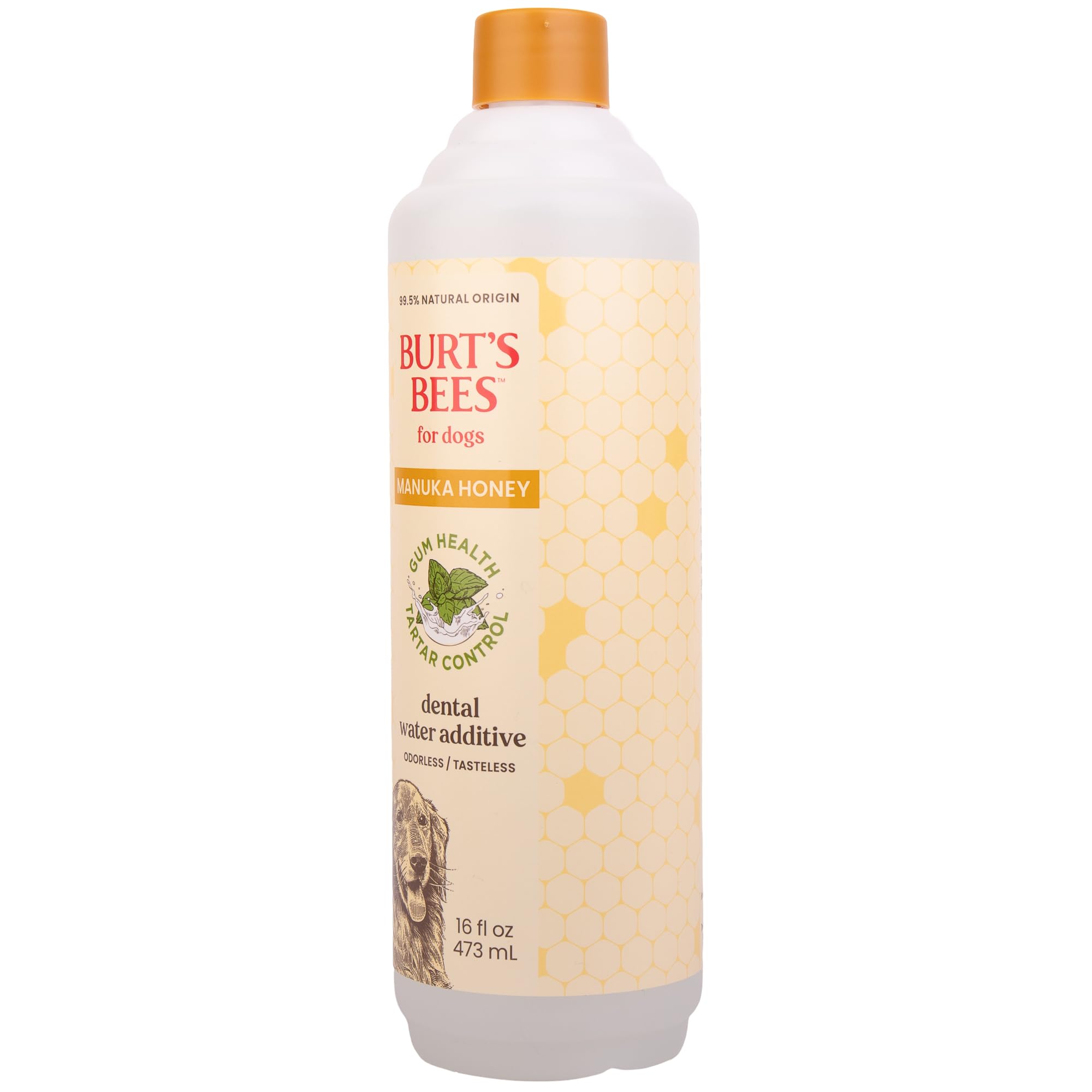 BURT'S BEES FOR PETS Dental Water Additive for Dogs with Manuka Honey for Gum Health & Tartar Control, No Brushing Required, 99.5% Natural Origin Formula, Odorless & Flavorless, 16 Fl Oz - image 3