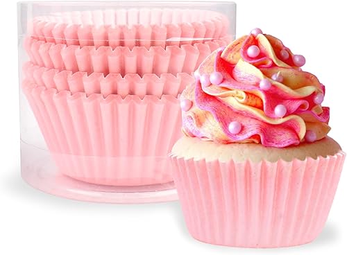 Forros para cupcakes para hornear, 100 forros para magdalenas, tazas de papel estándar para hornear, envoltorios de cupcakes antiadherentes, vasos