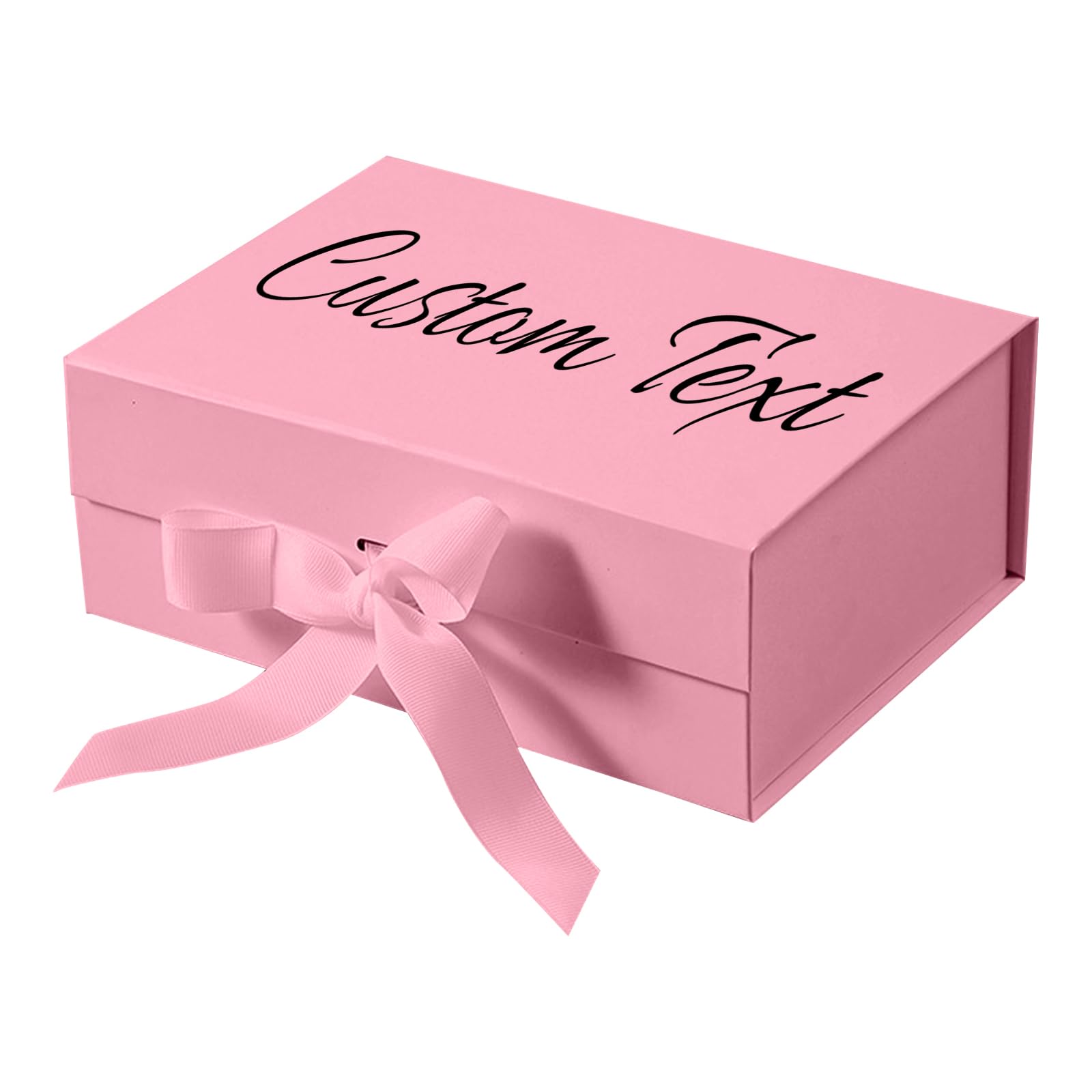 Custom Magnetic Gift Box for Presents, Personalised Name/Text 22x16.5x9cm Large Gift Boxes with Magnetic Lid and Ribbon for Valentine's Day Wedding Birthday