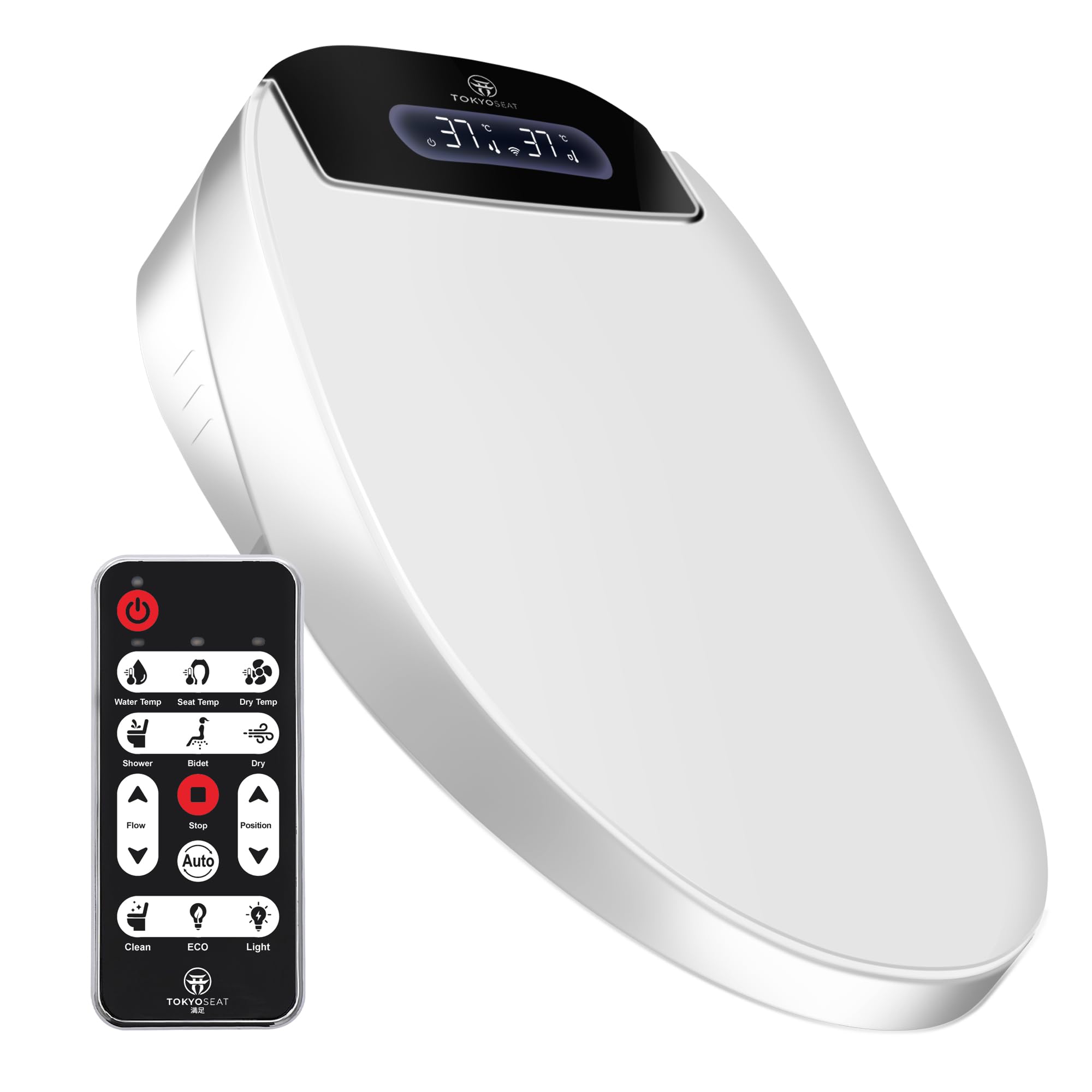 Dusch WC Aufsatz, Japanische Toilette, Bidet Toilettensitz, Bidet Toilet Seat, WC mit Duschfunktion, Beheizbarer Toilettensitz, mit Warmem Wasser und Trocknung