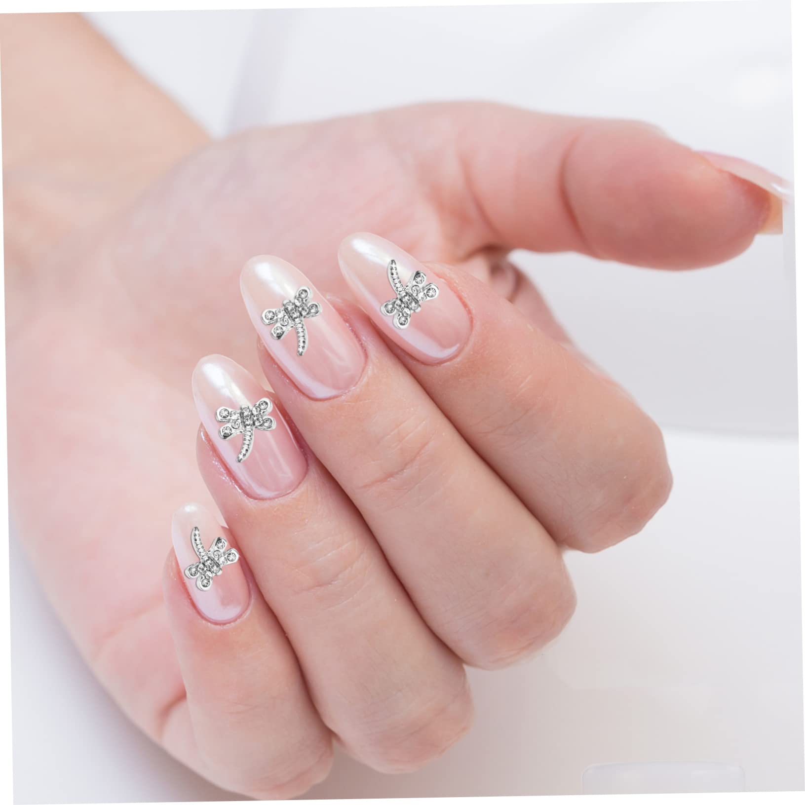 SHERCHPRY 5 Set Adesivi Per Manicure Di Gioielli in Lega Ciondoli Per Unghie Strass Decorazioni Unghie Gemme Per Unghie Per Nail Art Drago Di Undici Per Unghie Argento 20 Pezzi*5