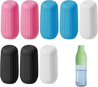 OzEssence 8 Pcs Reusable Silicone Leak-Proof Sleeves, Highly Elastic Travel Bottles Covers Suitable for Various Bottle Typ...