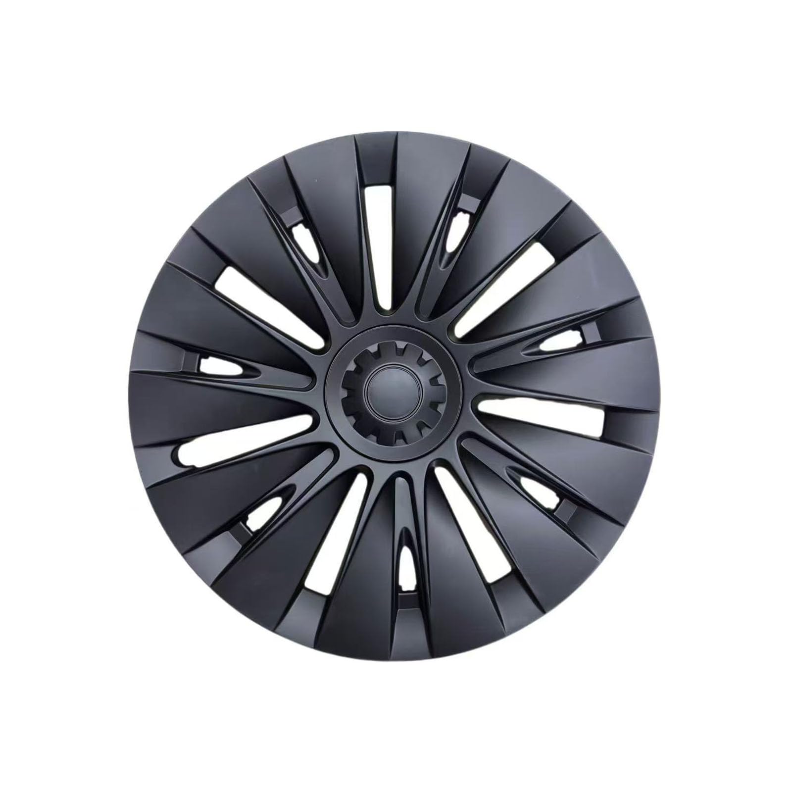 19 Inch Wheel Covers for Tesla Model Y Accessories 2020-2024 Matte Black ABS Material Hubcaps Replacement for Tesla Model Y 1PCS?Sun Style?