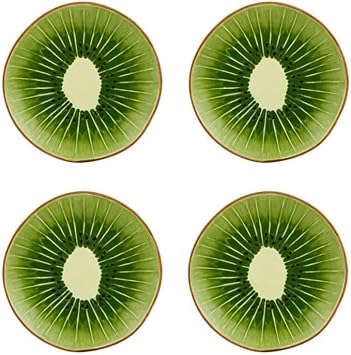 Vista Alegre Bordallo Pinheiro Tropical Fruits Set of 4 Dessert Plates Kiwi