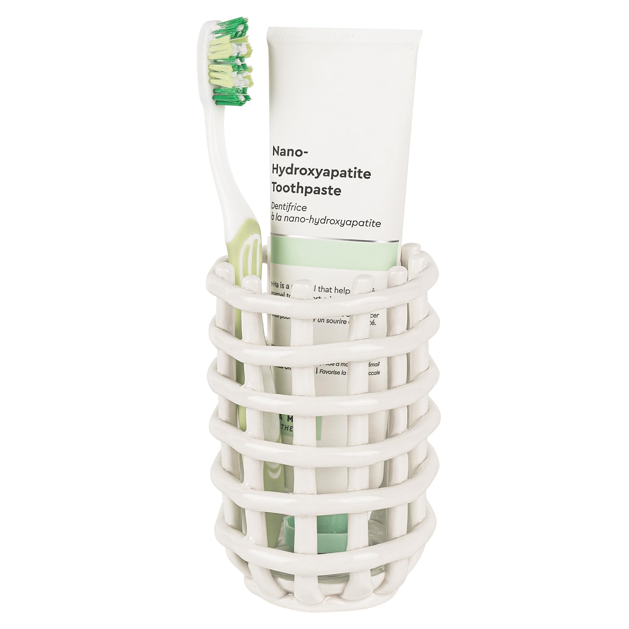 Rangement brosse à dents en céramique Linkidea, organiseur dentifrice et rasoir